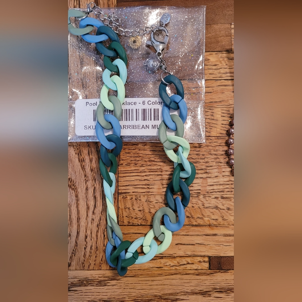 Resin enamel waterproof necklace by Alexa Rae Boutique Comes with magnetic adapt